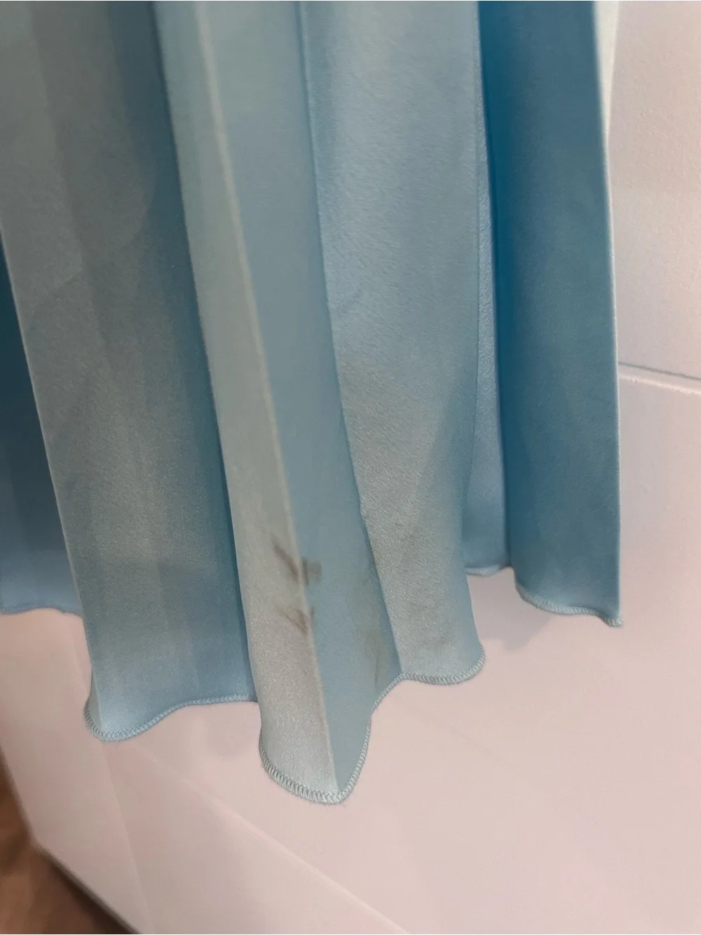 Abercrombie & Fitch Light Blue Pleated Cutout midi Dress